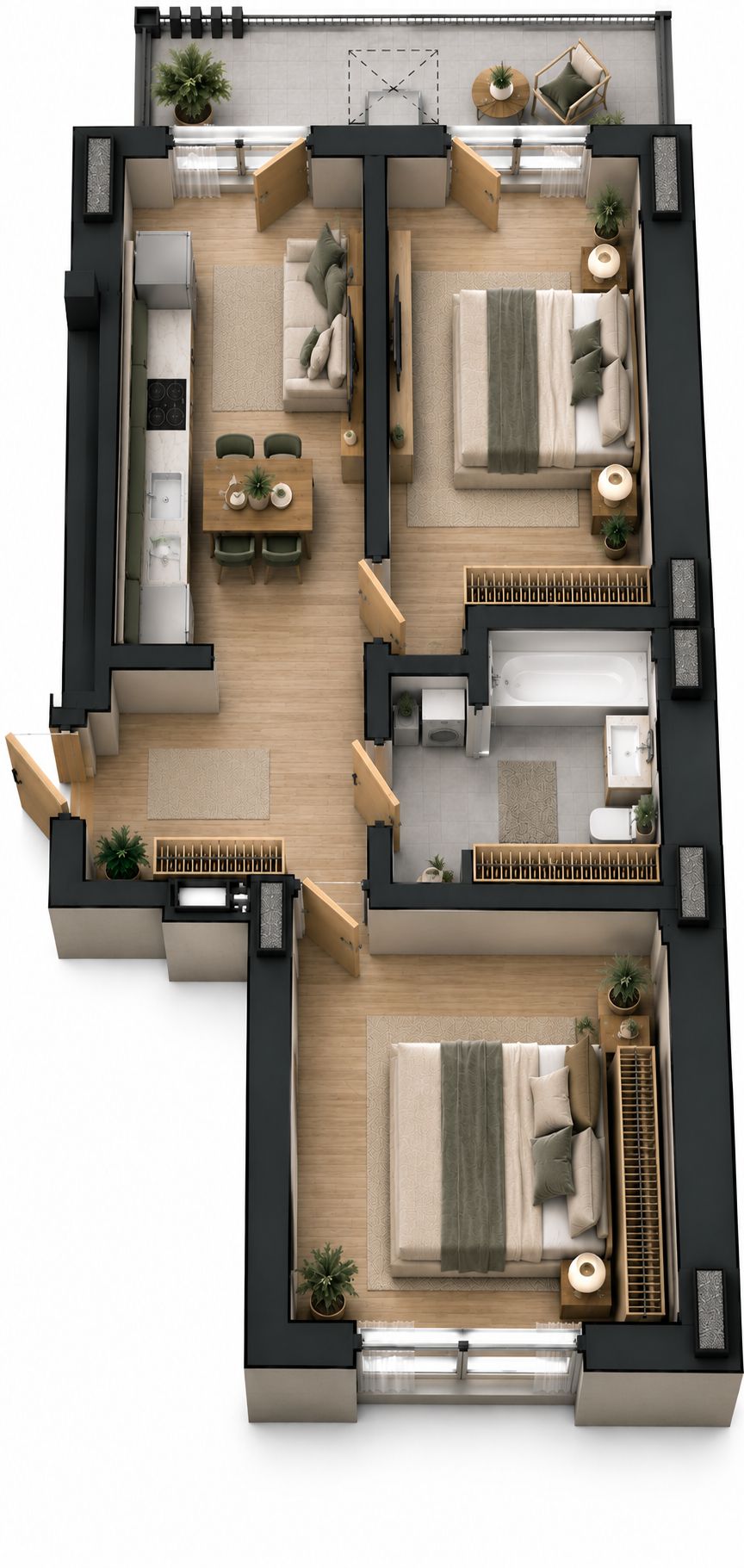 Тип 2Б — 66,70 м²